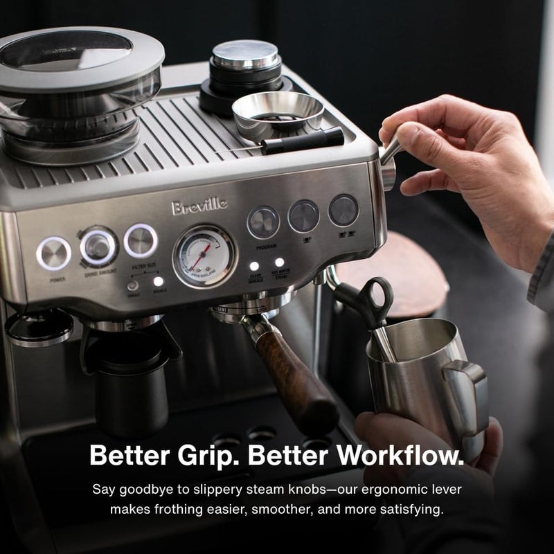 Crema Coffee Products Replacement Steam Lever for Breville Espresso Machines | Ergonomic Stainless Steel Design | Compatible with Barista Express, Infuser, Barista Pro | Easy Grip | Silver Finish - Image 2